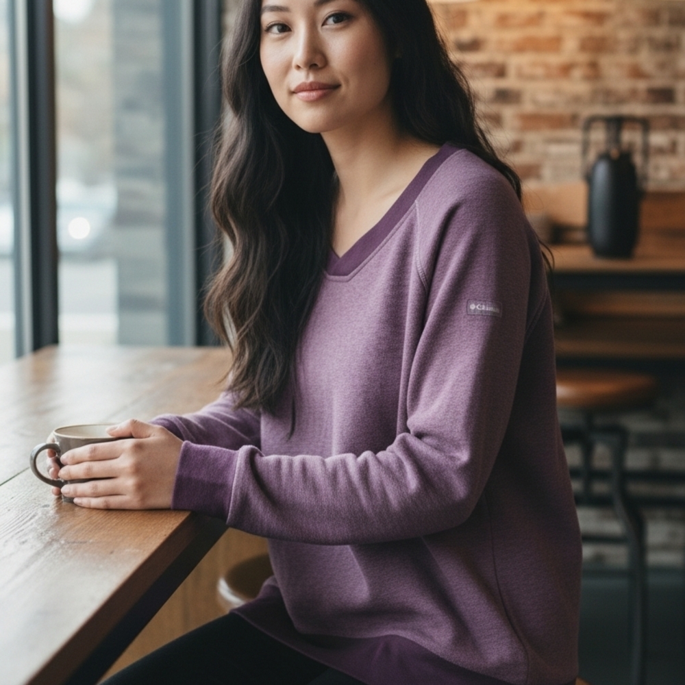 Columbia Women's Purple V-Neck Sweater